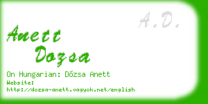 anett dozsa business card